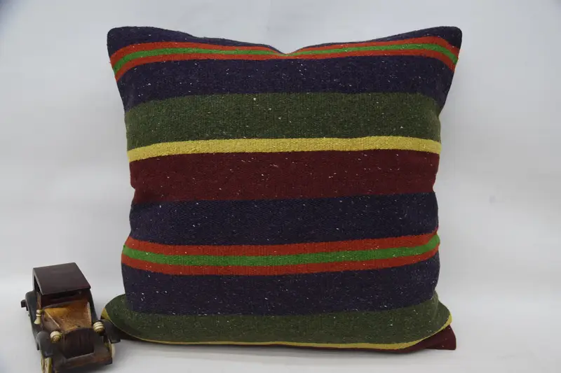 Pillow for Couch, 20x20 Blue Pillow Cover, Cushion, Handmade Throw Pillow, Vintage Kilim Throw Pillow, Cozy Throw Pillow Case, Vintage Kilim Pillow - 4