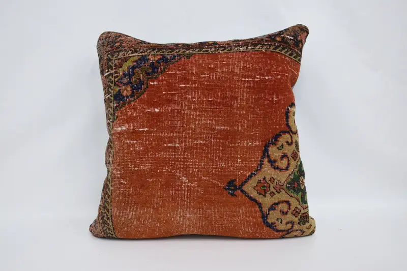Pillow Sham, Vintage Pillow, 28x28 Red Pillow Sham, Aztec Pillow, Boho Pillow Sham Cover, Patio Pillow Sham, Gift Pillow, Couch Cushion Cover - 1