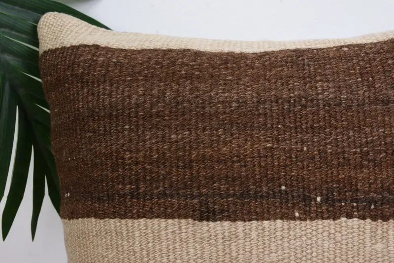 Kilim Pillow Cover, Pastel Pillow Cover, Antique Pillows, Cushion Cover, 12x12 Brown Cushion, Throw Kilim Pillow, Anatolian Cushion Case - 2