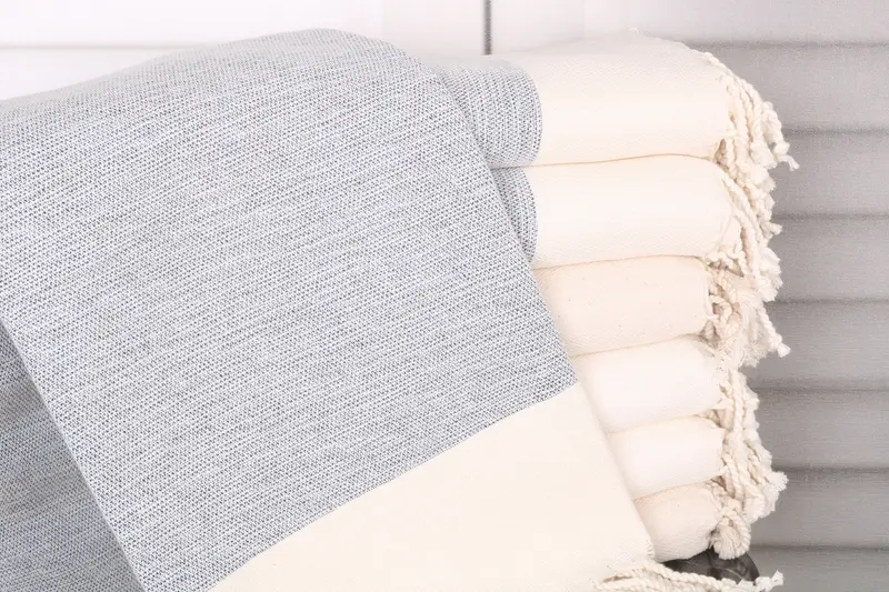 Monogrammed Beach Towel, Cotton, Baby Blue, 40x63 Inches