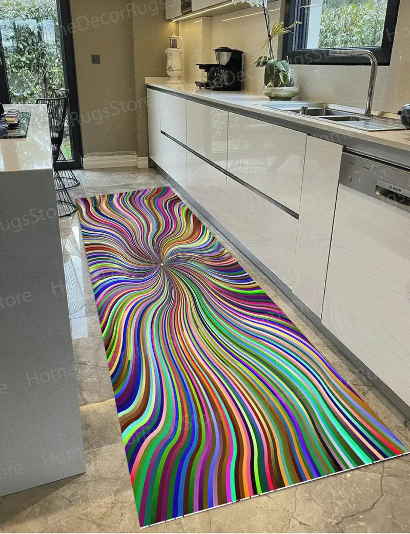 エレガントなプリントラグ：ゲームルーム用のトレンディなイリュージョンデザイン