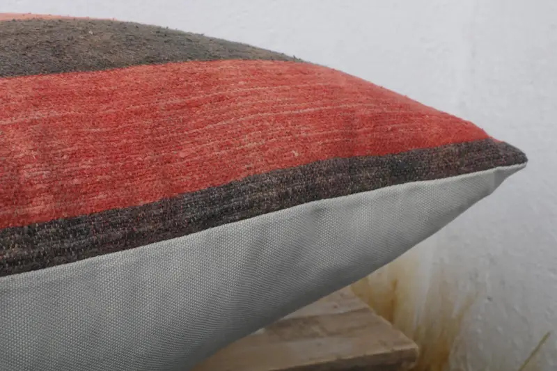 Art Deco Pillow Cover, Pillow Cover, 20x20 Red Pillow Cover, Handmade Kilim Cushion, Vintage Kilim Pillow Cushion, Kilim Cushion Sham, Boho Pillow - 6