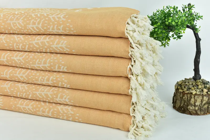 Organic towel, Handmade Gift, 68x40 Cotton Mountain Design Towel, Embroidered Beach Towel, Fouta towel, Bachelor Bachelorette Party Favors - 5