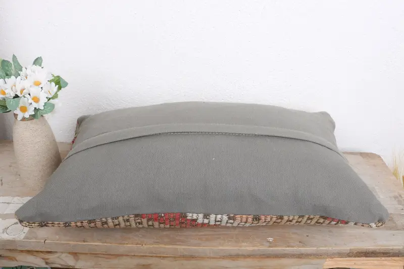 Pillow for Couch, 12x20 Beige Cushion, Kilim Pillow Cover, Pillow for Sofa, Cushion Cover, Handmade Throw Pillow, Bohemian Cushion Cushion - 7