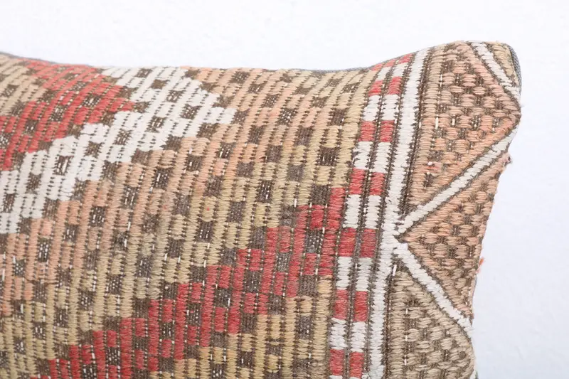 Pillow for Couch, 12x20 Beige Cushion, Kilim Pillow Cover, Pillow for Sofa, Cushion Cover, Handmade Throw Pillow, Bohemian Cushion Cushion - 5