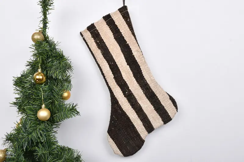 Patrón de adornos navideños, calcetín navideño de 7 pulgadas de ancho