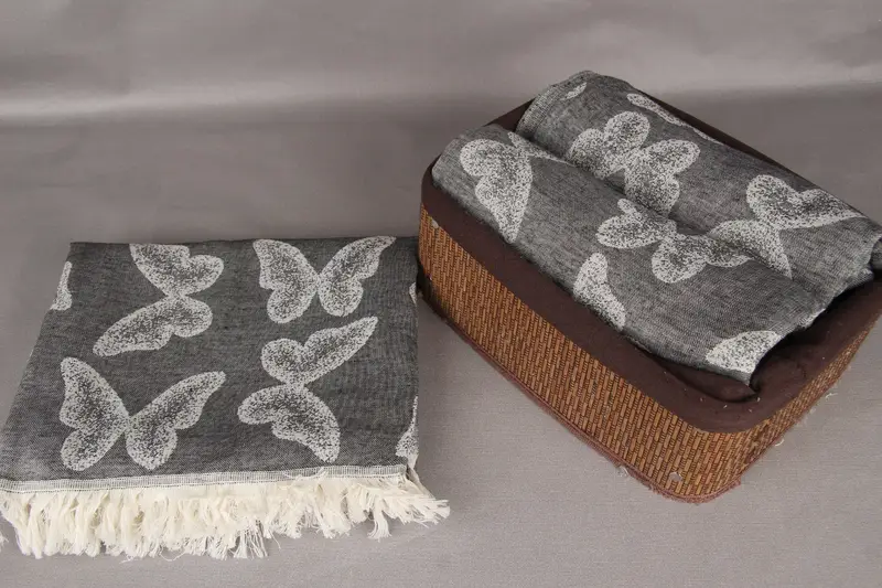 Quick-dry peshtemal, Custom Gifts, Bulk Order Towel, 68x36 Cotton Butterfly Pattern Towel, Travel towel, Custom Towel Beach, Quick-Dry Beach Towel - 6