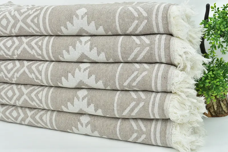 Peshtemal Towel USA, Spa Towel, Best Friend Gift Ideas, Monogram Turkish Towel, Quick-dry towel, 74x40 Cotton Geometric Towel, Sand-resistant towel - 4