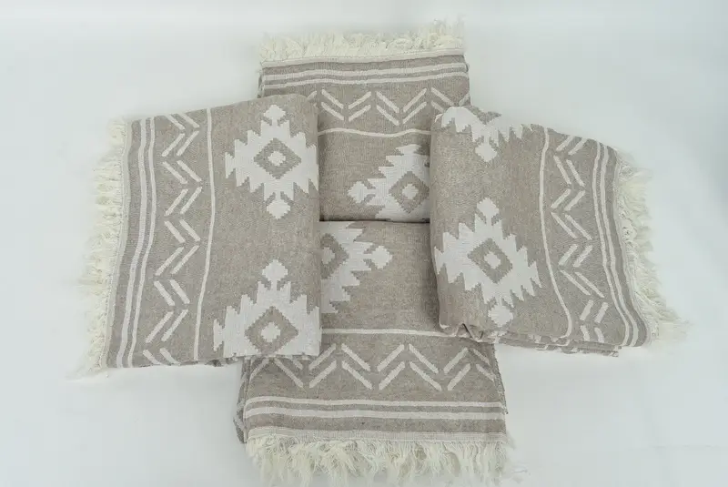 Peshtemal Towel USA, Spa Towel, Best Friend Gift Ideas, Monogram Turkish Towel, Quick-dry towel, 74x40 Cotton Geometric Towel, Sand-resistant towel - 7