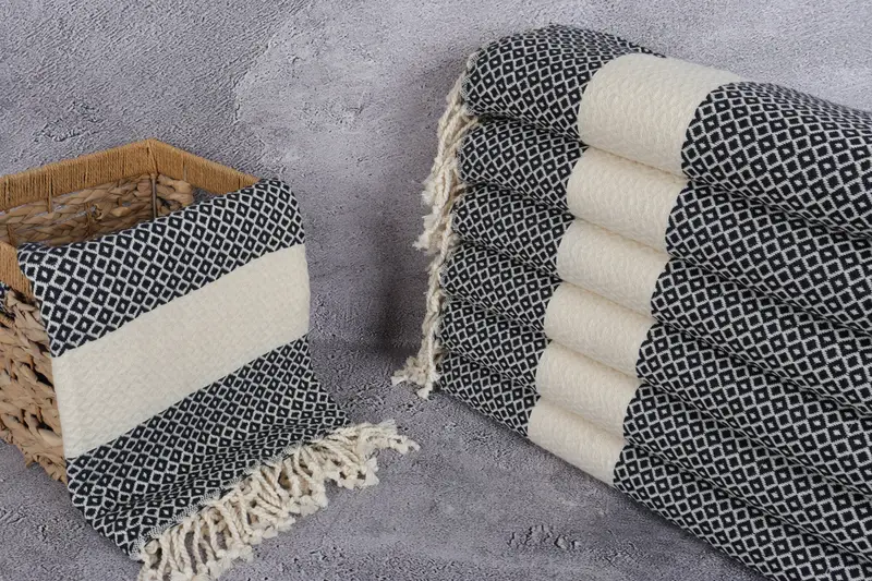 Cute Beach Towel, Fouta towel, Maid Of Honor Gift, Personalized Turkish Towel, 70x40 Cotton Geometric Towel, Bachelor Towel, Monogram Beach Towel - 3
