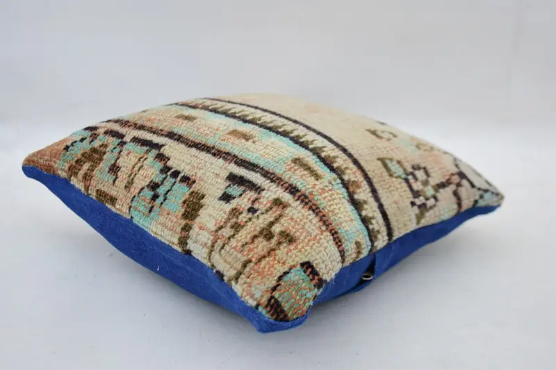 Aesthetic Cushion, 14x14 Beige Pillow Sham, Boho Pillow, Southwestern Pillow, Vintage Kilim Pillow, Gift Pillow, Pillow Case, Chair Cushion Cover - 6