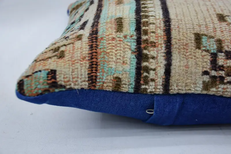 Aesthetic Cushion, 14x14 Beige Pillow Sham, Boho Pillow, Southwestern Pillow, Vintage Kilim Pillow, Gift Pillow, Pillow Case, Chair Cushion Cover - 5