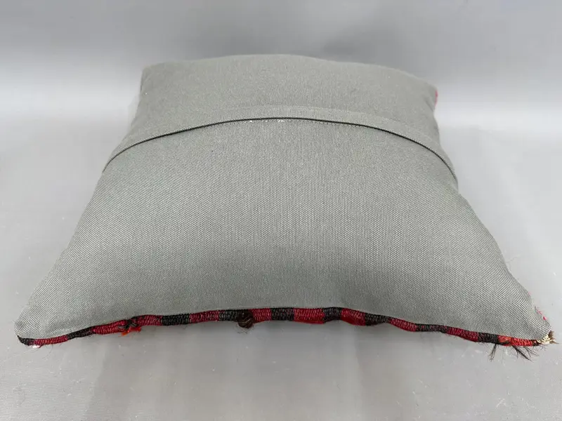 Pillow for Sofa, Pillow Sham, 18x18 Red Cushion Case, Boho Pillow Sham Cover, Ethnical Kilim Rug Pillow, Toss Pillow, Accent Pillow - 7