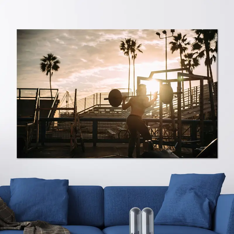 Lienzo elegante de entrenamiento callejero: impresión artística de gimnasio y fitness
