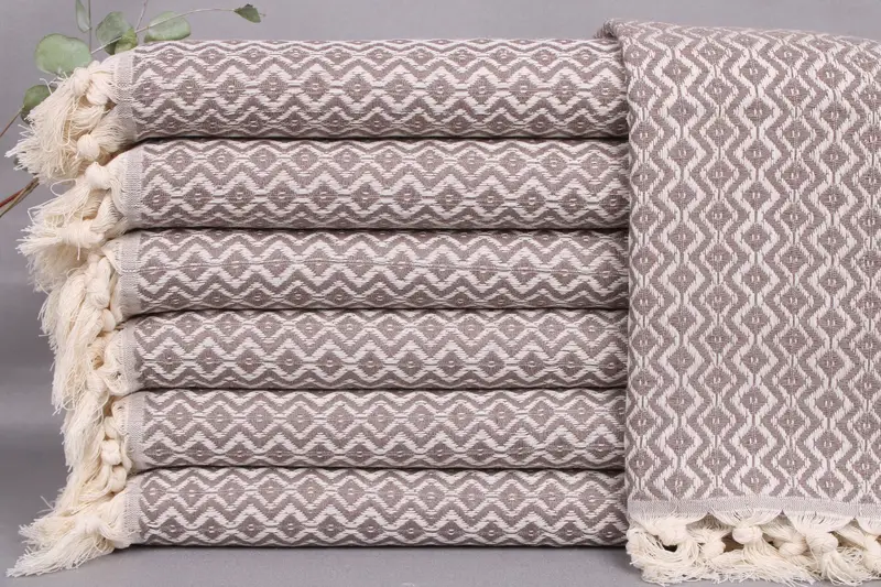 Bathroom Face Towel Brown Diamond Hand Towel, Kitchen & Tea Towel, Beige, 18x36 Inches