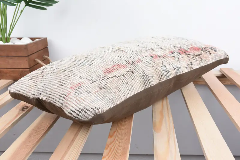 Turkish Pillow, 12x24 Beige Pillow Cover, Pillow for Couch, Kilim Cushion Sham, Vintage Kilim Pillow Cushion Cover, Pillow Case, Bed Cushion Case - 6