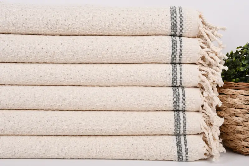 38x18 Cotton Striped Towel, Personalized Kitchen Towel, Monogram Kitchen Towel, Personalized Gifts, Personalized Gift For Her, Holiday Towel - 2