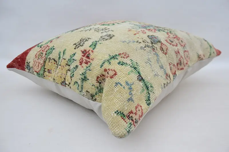 24x24 Beige Cushion, Cushion, Retro Cushion Case, Turkish Kilim Pillow, Pillow for Sofa, Customized Cushion, Ikat Pillow Case, Kilim Cushion Sham - 6
