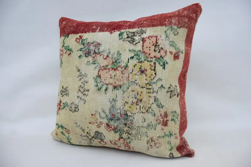 24x24 Beige Cushion, Cushion, Retro Cushion Case, Turkish Kilim Pillow, Pillow for Sofa, Customized Cushion, Ikat Pillow Case, Kilim Cushion Sham - 3