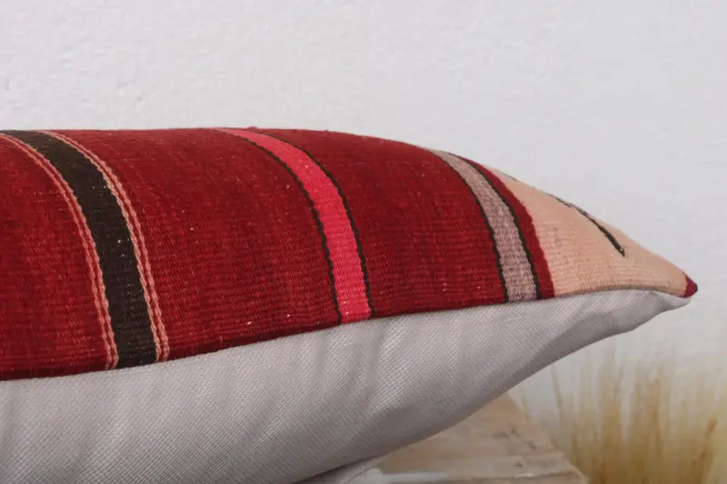 12x20 Red Pillow Cover, Boho Pillow Sham Cover, Retro Throw Pillow Sham, Pillow for Couch, Pillow, Kilim Pillow, Aesthetic Pillow Sham - 6
