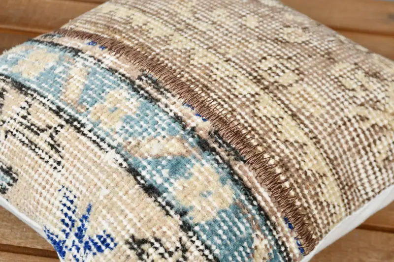 Throw Kilim Pillow, Cushion, Vintage Pillow, 12x12 Brown Cushion Cover, Authentic Cushion Cover, Outdoor Bolster Pillow Case, Vintage Kilim Pillow - 4
