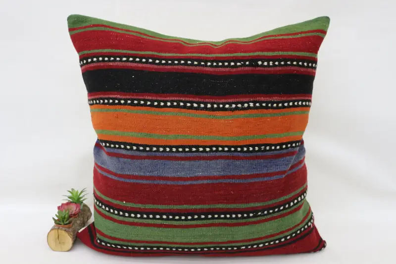 Pillow for Couch, 32x32 Orange Pillow, Turkish Pillow, Outdoor Bolster Pillow Cover, Cushion Cover, Interior Designer Pillow - 4