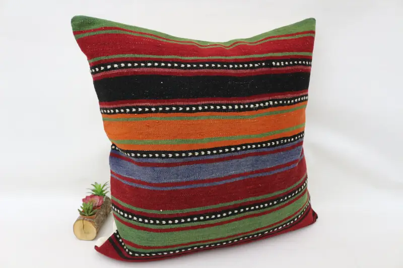 Pillow for Couch, 32x32 Orange Pillow, Turkish Pillow, Outdoor Bolster Pillow Cover, Cushion Cover, Interior Designer Pillow - 3