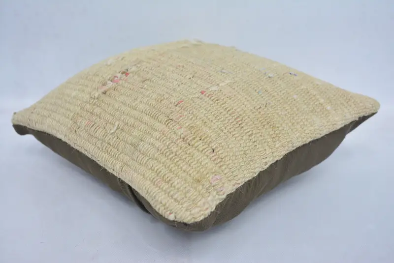 Turkish Kilim Pillow, Turkish Rugs Pillow Case, Kilim Cushion Sham, 12x12 Beige Pillow Case, Pillow, Aztec Cushion Case, Kilim Pillow Cover - 6