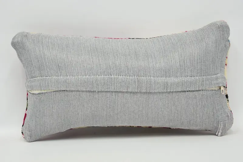 Ethnical Kilim Rug Pillow, Turkish Pillow, Patio Pillow Sham, Handmade Kilim Cushion, Rustic Pillow Cover, Pillow Case, 8x16 Red Pillow Case - 6