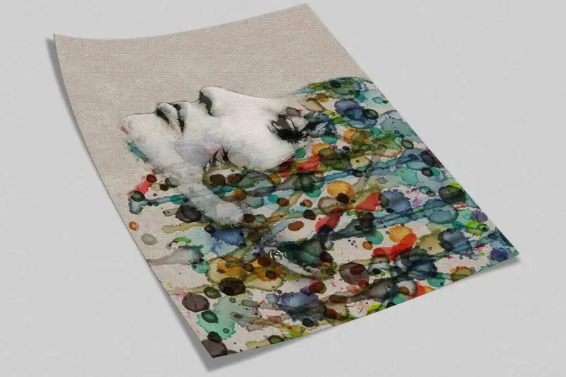 Personalisierte Tapete, Frauenmalerei Papierkunst, moderne Tapete, Hauswarming Geschenk, Mädchen digitales Papier, graues Handpapier, Tapetenkunst, - 10