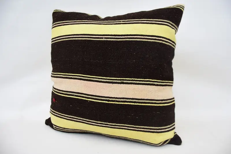 Handmade Kilim Cushion, 24x24 Brown Cushion Case, Retro Pillow Case, Pillow Cover, Boho Pillow, Vintage Kilim Throw Pillow - 3