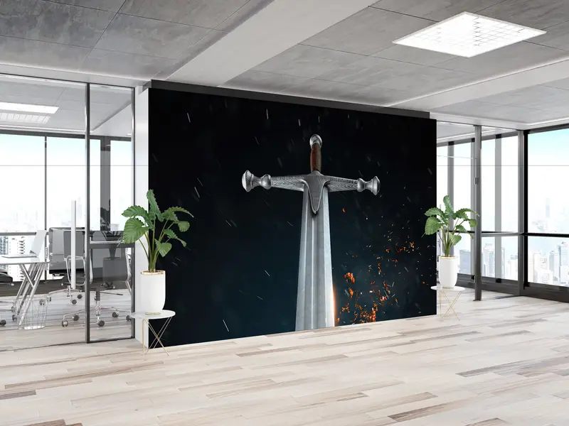 Art Deco Wallpaper, Claymore Wall Poster, Man Cave Wallpaper, Warrior Sword Wall Paper, Paper Crafts, Excalibur Wall Art, Blade Wall Art, - 2