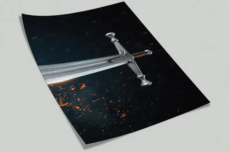 Art Deco Wallpaper, Claymore Wall Poster, Man Cave Wallpaper, Warrior Sword Wall Paper, Paper Crafts, Excalibur Wall Art, Blade Wall Art, - 5