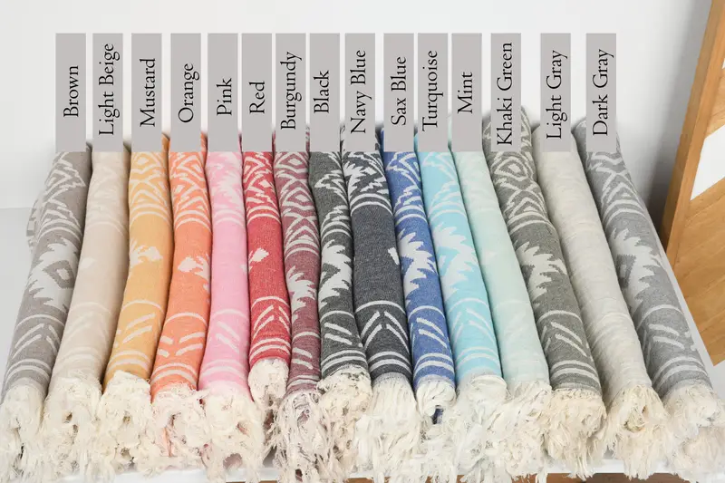 Beach towel, 74x40 Cotton Geometric Towel, Fringed Turkish peshtemal beach towel USA, Home Decor Gifts, Bridesmaid Favors, Housewarming Gift - 1