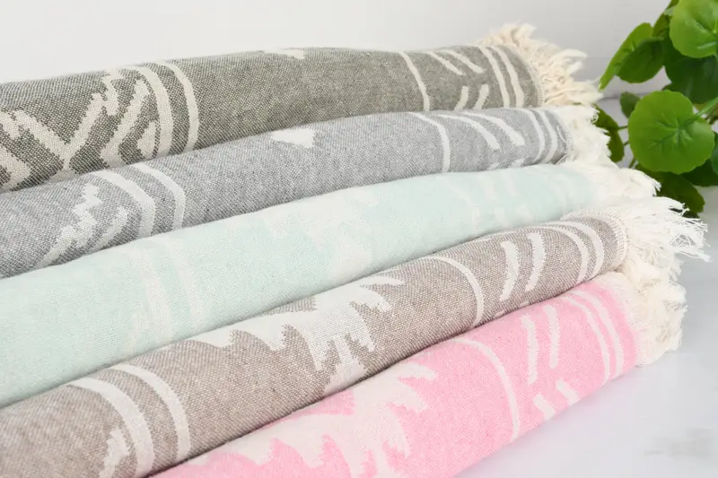Beach towel, 74x40 Cotton Geometric Towel, Fringed Turkish peshtemal beach towel USA, Home Decor Gifts, Bridesmaid Favors, Housewarming Gift - 3