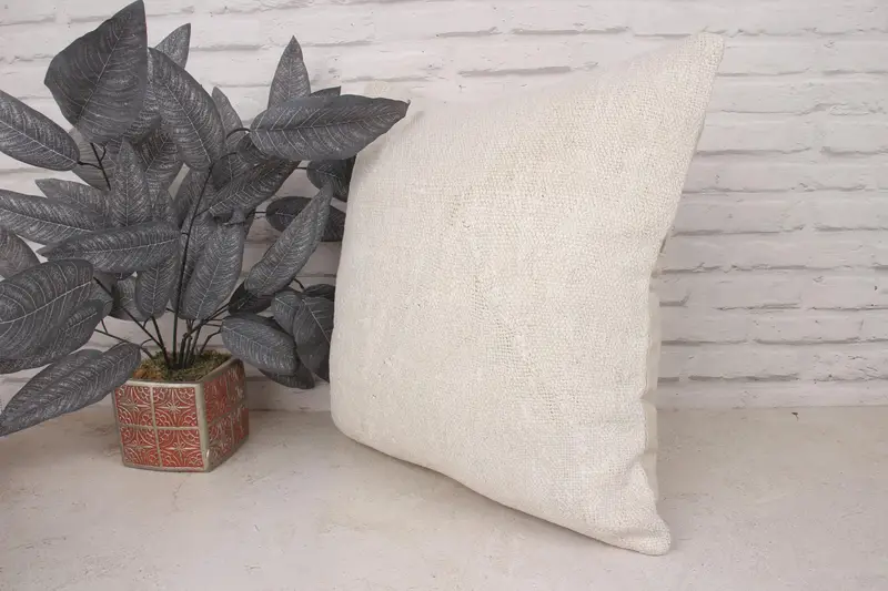 Vintage Kilim Throw Pillow, Gift Pillow, Nautical Throw Cushion Cover, Turkish Kilim Pillow, 20x20 White Pillow Case, Pillow, Aesthetic Pillow - 4