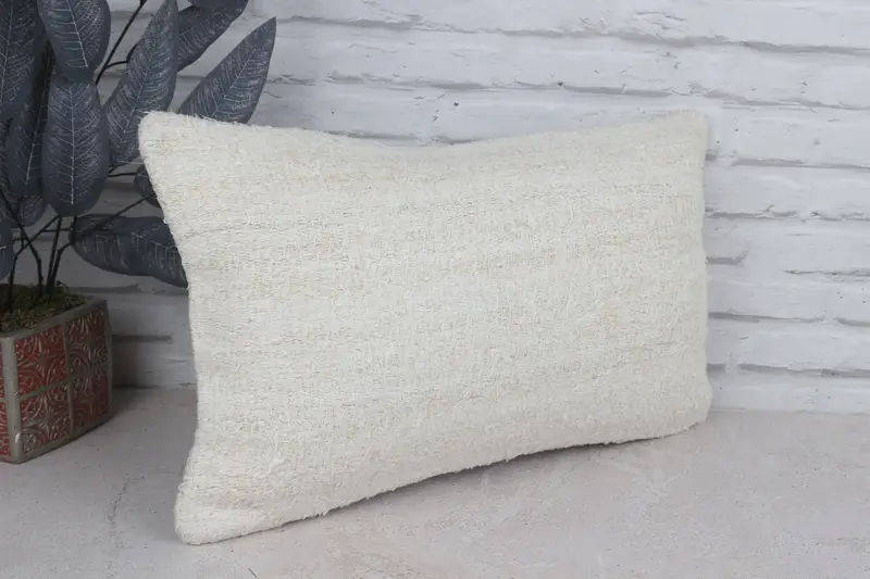 12x20 White Cushion, Antique Pillows, Gift Pillow, Turkish Kilim Pillow, Tribal Pillow, Ethnic Throw Pillow Cover, Cushion Cover - 3