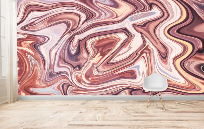 Elegante rosa zeitgenössische abstrakte Marmor-bedruckte Tapete