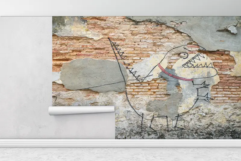 Graffiti Wandmalerei, abstraktes Wandplakat, Peneng Wallpaper, Dinosaurierwandkunst, moderne Wandmalerei, - 2