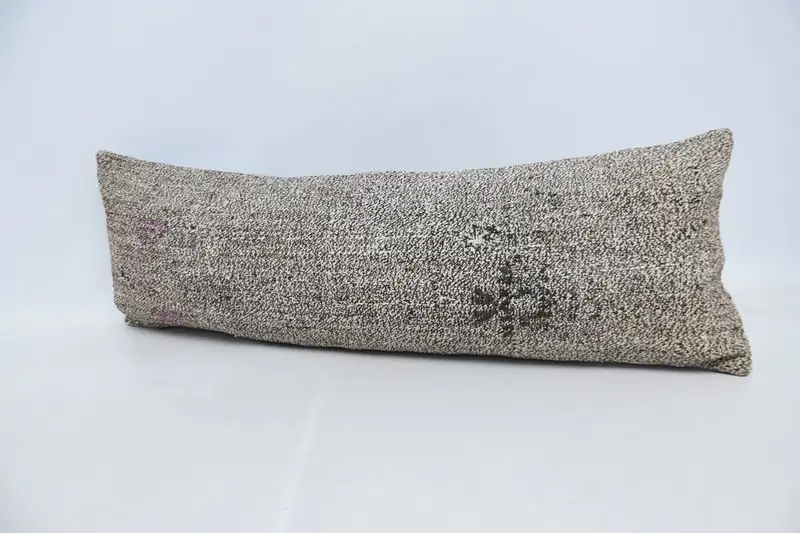 12x36 Beige Pillow Sham, Interior Designer Pillow, Vintage Kilim Throw Pillow, Cushion, Throw Kilim Pillow, Sustainable Pillow Cover - 4