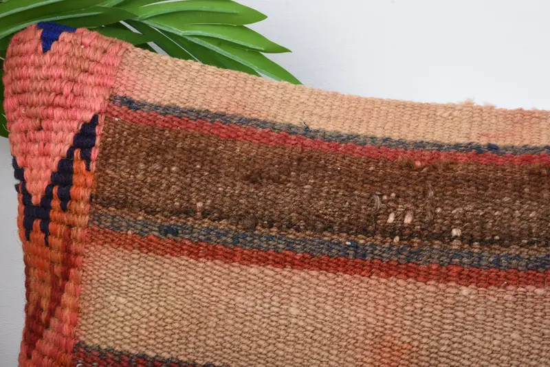 Throw Kilim Pillow, Turkish Kilim Pillow, Sofa Bolster Pillow Case, 12x20 Brown Cushion Case, Outdoor Cushion, Handmade Kilim Cushion, Pillow - 2