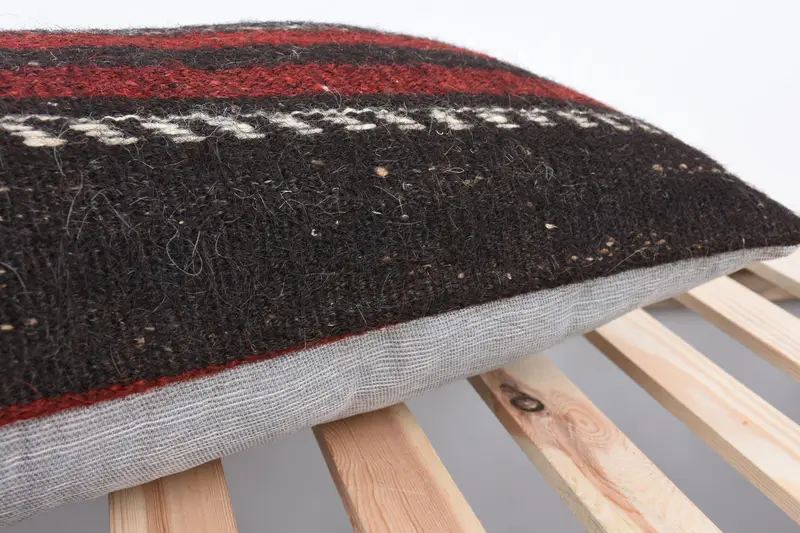 Kilim Cushion Sham, Customized Cushion, Cushion Case, Ethnical Kilim Rug Pillow, Retro Throw Cushion, 12x36 Brown Cushion Case, Turkish Kilim Pillow - 7
