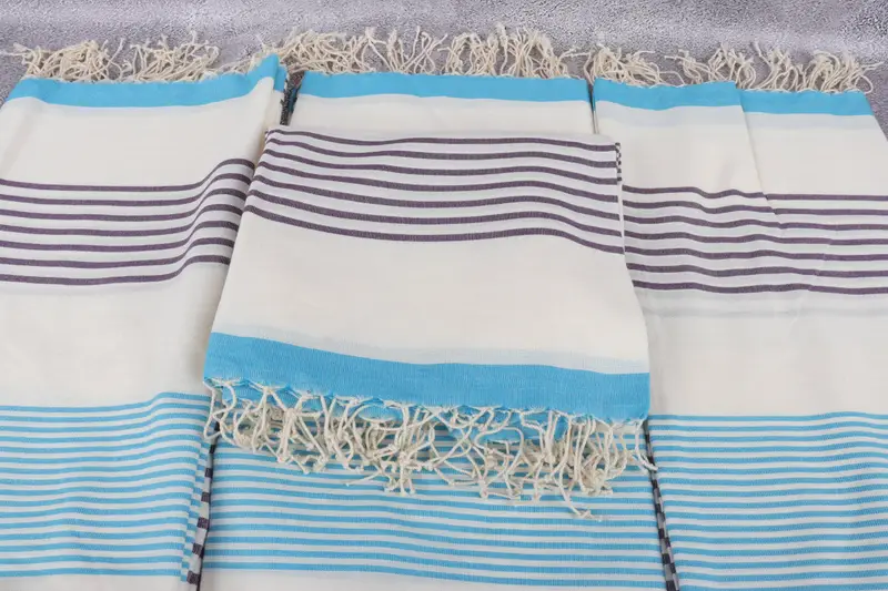 Quick-Dry Beach Towel, Hammam towel, Handmade Gift, Custom Bath Towel, 70x40 Cotton Striped Towel, Sand-Resistant Peshtemal, Sand-resistant towel - 4