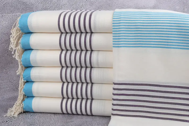 Quick-Dry Beach Towel, Hammam towel, Handmade Gift, Custom Bath Towel, 70x40 Cotton Striped Towel, Sand-Resistant Peshtemal, Sand-resistant towel - 1