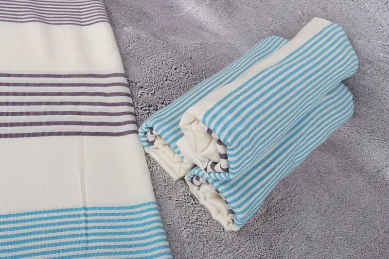 Quick-Dry Beach Towel, Hammam towel, Handmade Gift, Custom Bath Towel, 70x40 Cotton Striped Towel, Sand-Resistant Peshtemal, Sand-resistant towel - 8