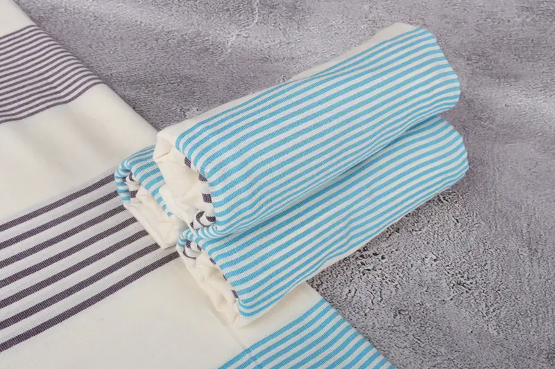 Quick-Dry Beach Towel, Hammam towel, Handmade Gift, Custom Bath Towel, 70x40 Cotton Striped Towel, Sand-Resistant Peshtemal, Sand-resistant towel - 7