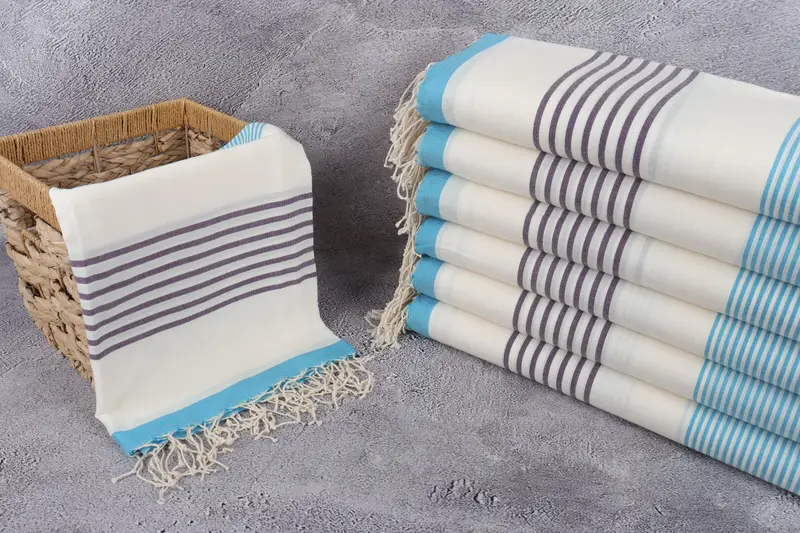 Quick-Dry Beach Towel, Hammam towel, Handmade Gift, Custom Bath Towel, 70x40 Cotton Striped Towel, Sand-Resistant Peshtemal, Sand-resistant towel - 3