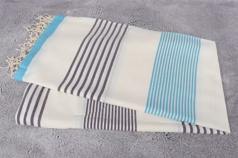 Quick-Dry Beach Towel, Hammam towel, Handmade Gift, Custom Bath Towel, 70x40 Cotton Striped Towel, Sand-Resistant Peshtemal, Sand-resistant towel - 6