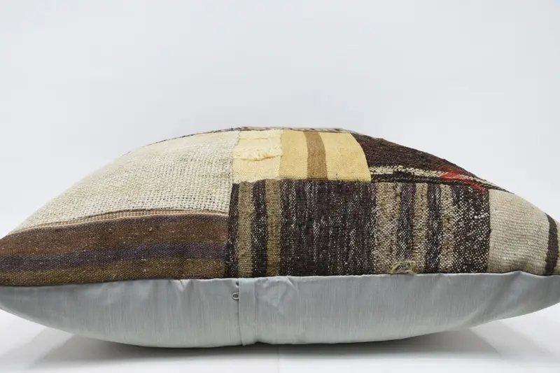 Pillow Sham, Aesthetic Pillow Cover, Wool Kilim Pillow Cushion Cover, Pillow for Sofa, Kilim Pillow Cover, 32x32 Beige Cushion, Pillow for Couch - 5