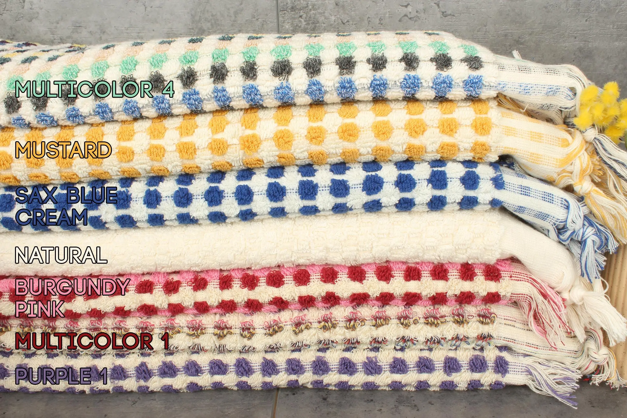 Pom Pom Hand Towel Cotton Personalized, Beige, 20x40 Inches - 1